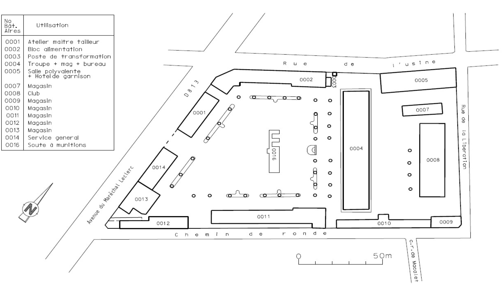 Castelsarrasin_AMI caserne Banel_plan masse 2006.png