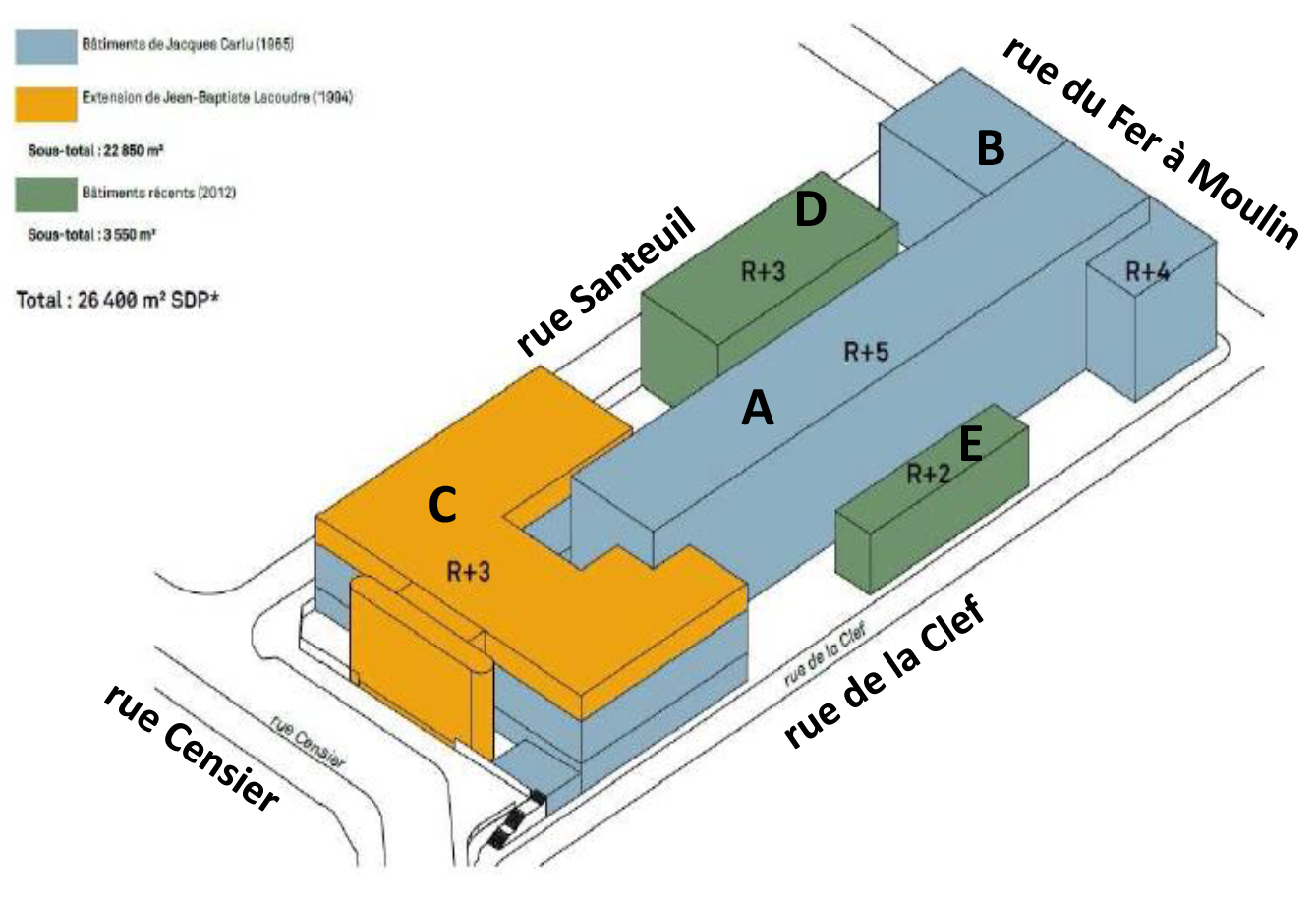 Paris_site universitaire Censier_axonométrie.png